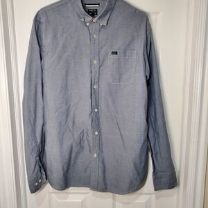 RVCA Men's Blue Casual Shirt One Pocket Used Excellent Condition